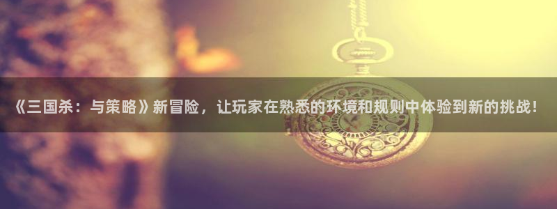 鼎点娱乐测速登陆：《三国杀：与策略》新冒险，让玩家在熟悉的环