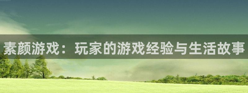 鼎点娱乐4招商：素颜游戏：玩家的游戏经验与生活故事